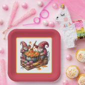 Niedlicher Jam macht Party gnome Pappteller (Party)