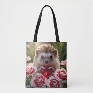 Niedlicher Januar-Igel mit Granatherz Tasche