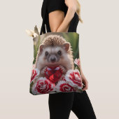 Niedlicher Januar-Igel mit Granatherz Tasche (Von Nahem)