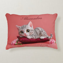 Niedlicher Januar Katze mit Nelken