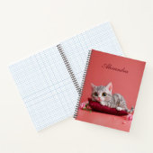 Niedlicher Januar Katze mit Nelken Notizblock (Innenseite)