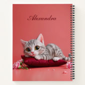 Niedlicher Januar Katze mit Nelken Notizblock (Rückseite)