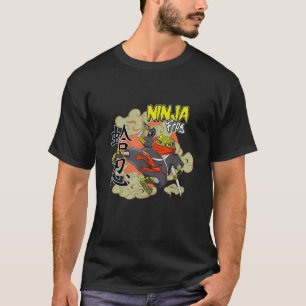 niedlicher japanischer Frosch in Ninja-Kostüm mit T-Shirt