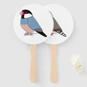 Niedlicher Java-Sperling-Cartoon zeichnend Fächer (Vorne und Hinten)