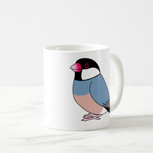 Niedlicher Java-Sperling-Cartoon zeichnend Kaffeetasse (VorderseiteRechts)