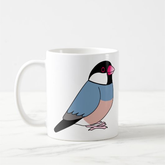 Niedlicher Java-Sperling-Cartoon zeichnend Kaffeetasse (Links)
