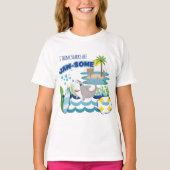 Niedlicher Jawsome Surfer Island Shark T-Shirt (Vorderseite)
