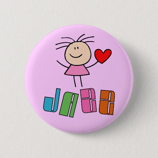 Niedlicher Jazz-Mädchen-Knopf Button (Vorderseite)