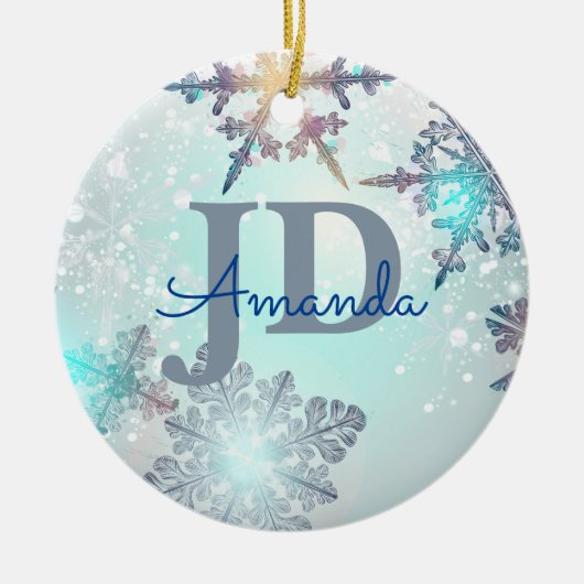 Niedlicher JD Abschluss Personalisierter Name Keramik Ornament (Vorne)