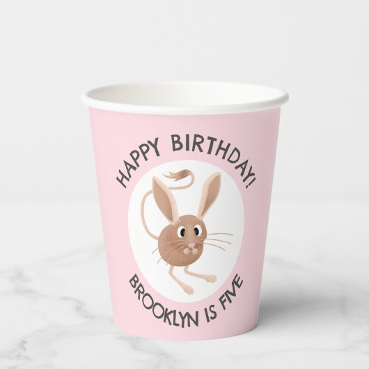 Niedlicher Jerboa mit langem Ohr personalisierter Pappbecher (Rückseite)