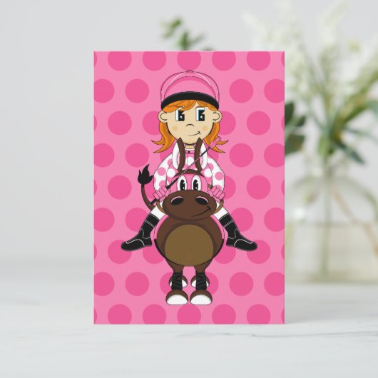 Niedlicher Jockey-Einladung Einladung (Stehend Vorderseite)