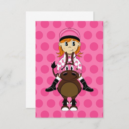 Niedlicher Jockey-Einladung Einladung (Vorne/Hinten)