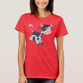 Niedlicher Joggen Cartoon Kuh Frauen T - Shirt