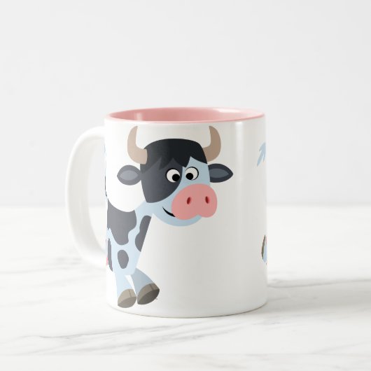 Niedlicher Joggen Cartoon Kuh Tasse