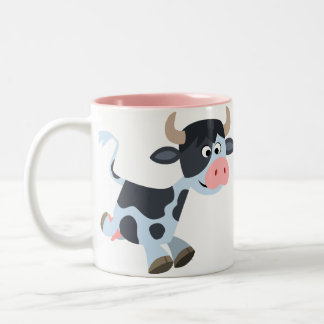 Niedlicher Joggen Cartoon Kuh Tasse