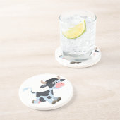 Niedlicher Joggen Cartoon Kuh Untersetzer (Seite)