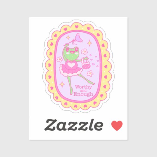 Niedlicher Jolly Frog - würdig und genug Aufkleber (Blatt)