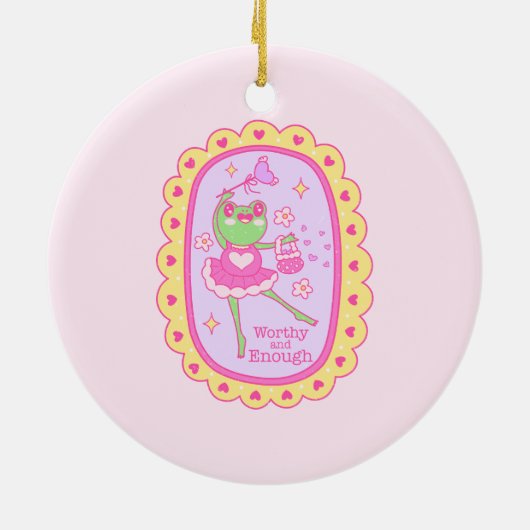 Niedlicher Jolly Frog - würdig und genug Keramik Ornament (Hinten)