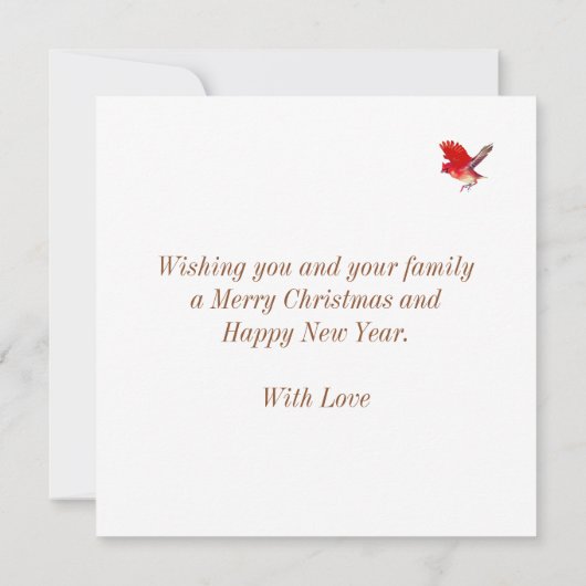 Niedlicher Jolly Weihnachtself & Kardinal-Vogel (Rückseite)