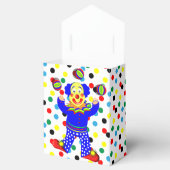 Niedlicher Juggling Circus Clown auf Polka Dot Geschenkschachtel (Geöffnet)