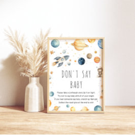 Niedlicher Junge Astronauten-Weltraum Sage kein Ki Poster