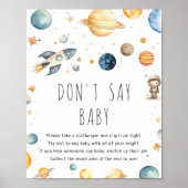 Niedlicher Junge Astronauten-Weltraum Sage kein Ki Poster (Vorne)