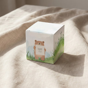 Niedlicher Junge Bär mit Dankeschön Unterschrift Geschenkschachtel