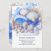 Niedlicher Junge Blau unter der Sea Baby-Dusche Einladung (Vorne/Hinten)