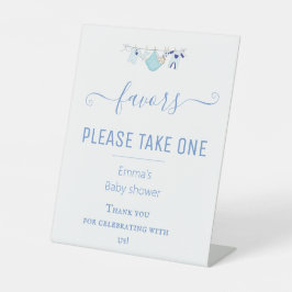 Niedlicher Junge Blue liebt Baby-Duschtisch-Schild Sockelschild