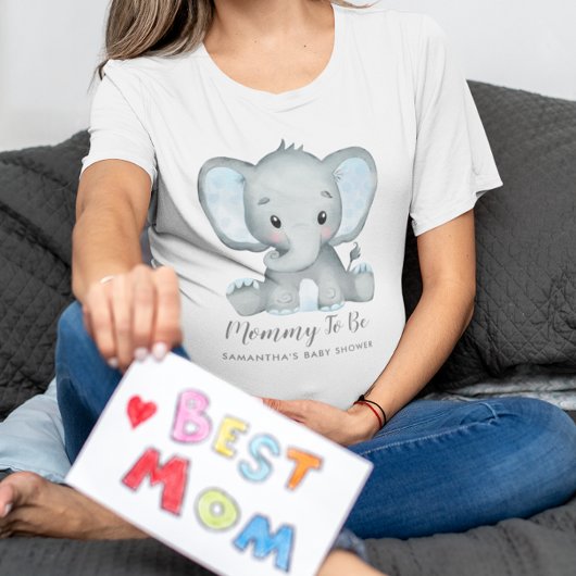 Niedlicher Junge Elephant Mommy wird Babydusche T-Shirt