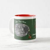 Niedlicher Junge Elf Tree Weihnachten Personalisie Zweifarbige Tasse (Vorderseite Links)