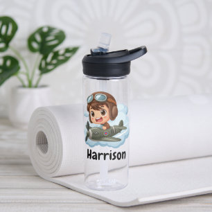 Niedlicher Junge fliegend Flugzeug, Kinder Persona Trinkflasche