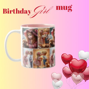 Niedlicher Junge Girl FotoCollage Zwei Tone Tasse