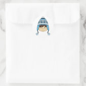 Niedlicher Junge in Bobble Hat Aufkleber (Tasche)