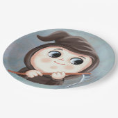 Niedlicher Junge in einem toten Halloween-Kostüm Pappteller (Schrägansicht)