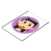 Niedlicher Junge in einem Vampirkostüm Notizblock (Linke Seite)