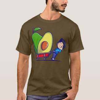 Niedlicher Junge mit Avocado Cartoon T-Shirt
