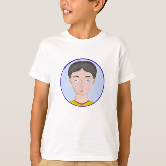 Niedlicher Junge mit großen Augen T-Shirt (Vorderseite)