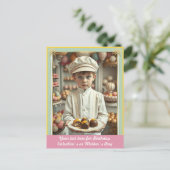 Niedlicher Junge mit handgefertigten Gourmet-Süßig Postkarte (Stehend Vorderseite)