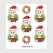 Niedlicher Junge mit kurzem Ingwerhaar Weihnachtsa Aufkleber (Blatt)
