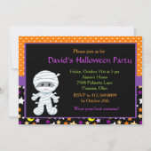 Niedlicher Junge Mummy Halloween Kostüm Party Einladung (Vorderseite)