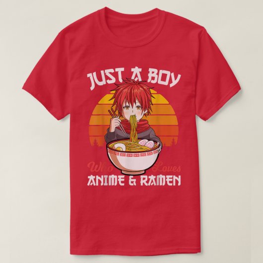 Niedlicher Junge nur ein Junge, der Liebe Anime un T-Shirt (Design vorne)