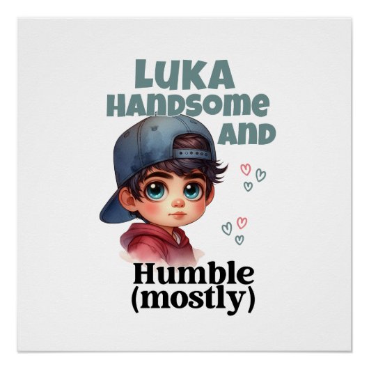 Niedlicher Junge schön und bescheiden Poster (Vorderseite)