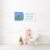 Niedlicher Junge Segelschiff und Hunderuderschiff  Banner (Insitu)