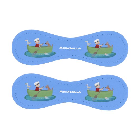 Niedlicher Junge Segelschiff und Hunderuderschiff  Baseball (Paneele)