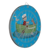 Niedlicher Junge Segelschiff und Hunderuderschiff  Dartscheibe (Vorderseite Links)