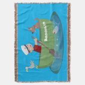 Niedlicher Junge Segelschiff und Hunderuderschiff Decke (Vorderseite Vertikal)