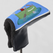 Niedlicher Junge Segelschiff und Hunderuderschiff Golf Headcover (3/4 Vorderseite)