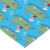 Niedlicher Junge Segelschiff und Hunderuderschiff Kurzer Tischläufer (Ecke)