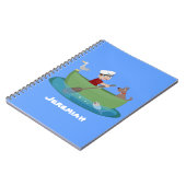 Niedlicher Junge Segelschiff und Hunderuderschiff  Notizblock (Linke Seite)